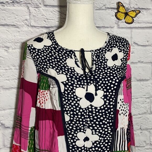 LUNA Moon Multi Color and Multi Pattern Print Blouse Size Small - Picture 3 of 9